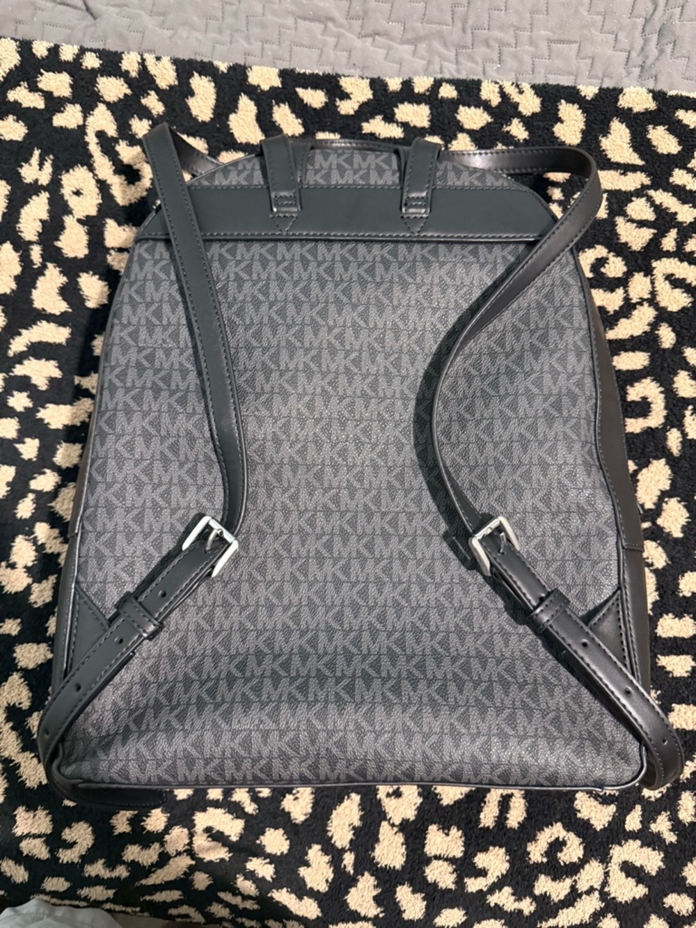 Michael Kors Black Leather Round Zip Crossbody with Silver Hardware - Picture 2 of 5